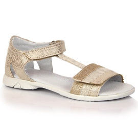 Girls' sandals with golden velcro Kornecki 6705