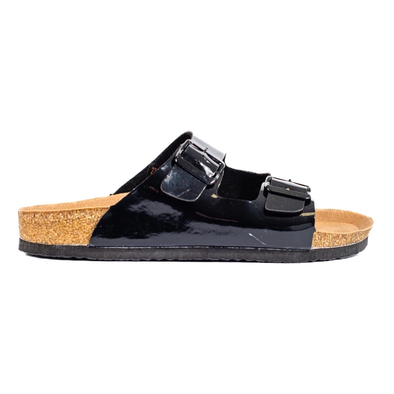 W. Potocki Varnished Potocki slippers black