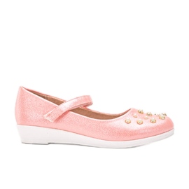 Children's pink ballerinas with Silva pearls