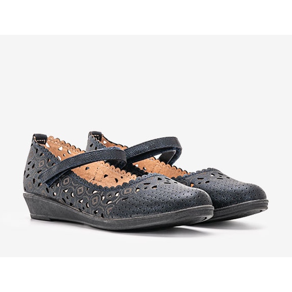 Cardosa children's navy blue openwork ballerinas