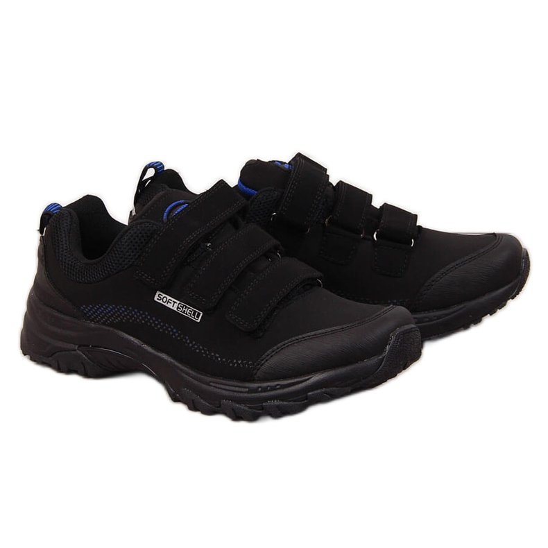 Trekking shoes with Velcro waterproof black and blue American Club