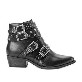 Black rock boots with Love Bites buckles