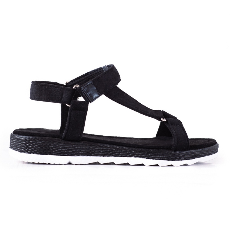 SHELOVET Suede Sandals With Velcro black