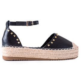 SHELOVET Espadrilles with studs black SHELOVET Espadrilles with studs black