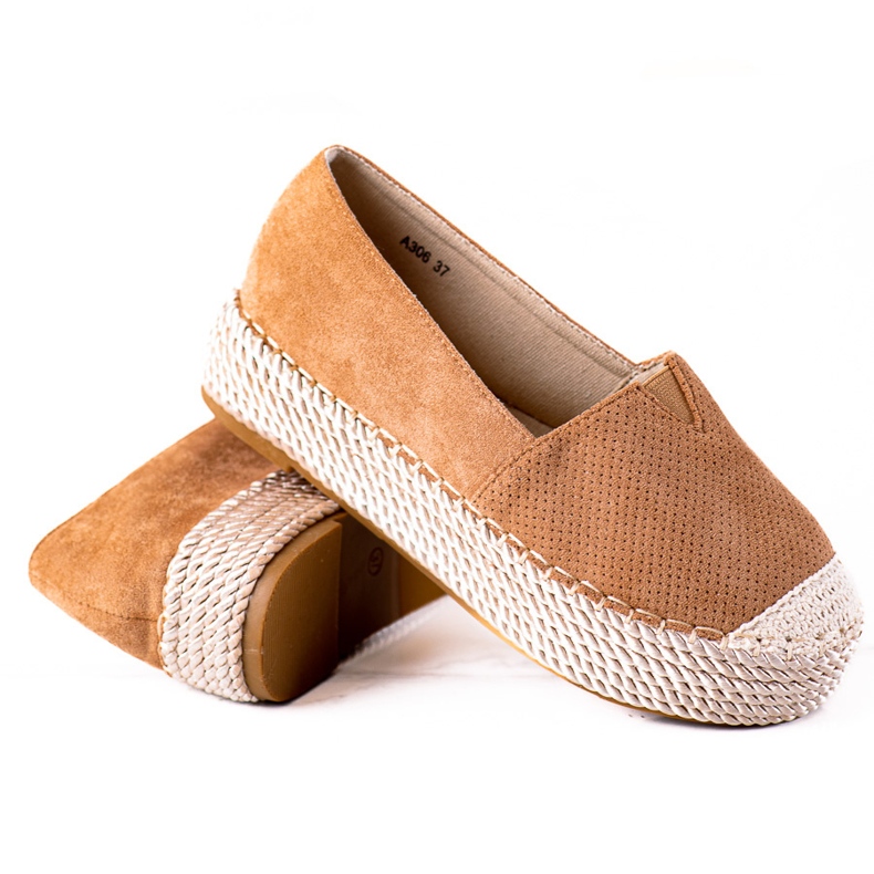 SHELOVET Suede espadrilles brown