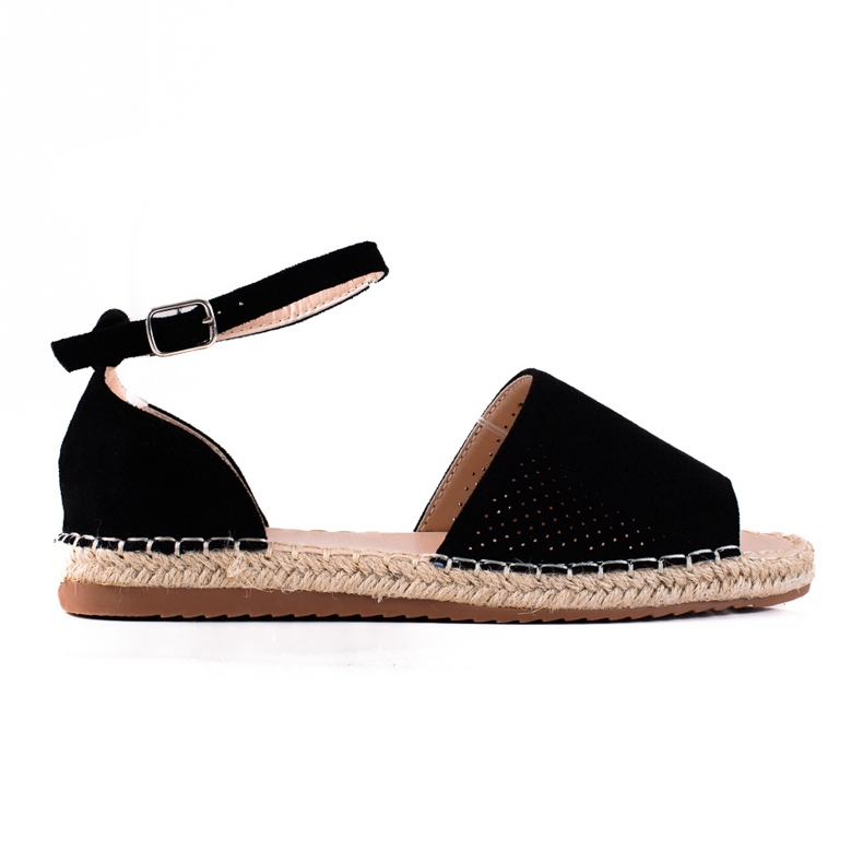 SHELOVET Openwork Espadrilles sandals black