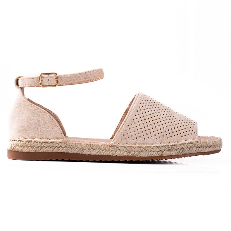 SHELOVET Openwork Espadrilles sandals beige