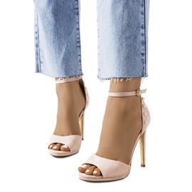 Beige sandals on a high heel Masih