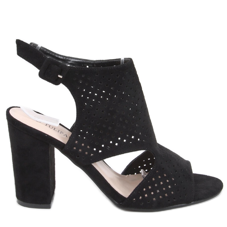 Guala Black high-heeled openwork sandals Guala Black high-heeled openwork sandals