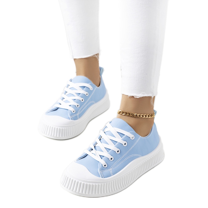 Blue sneakers on the Zargan platform