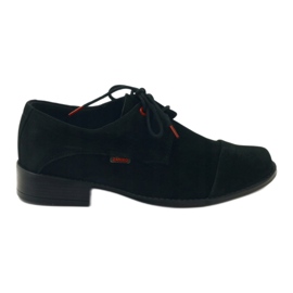 Zarro Black communion shoes, chamois leather red