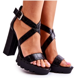 Fashionable Sandals On A Bar With A Snake Black Rammis Belt