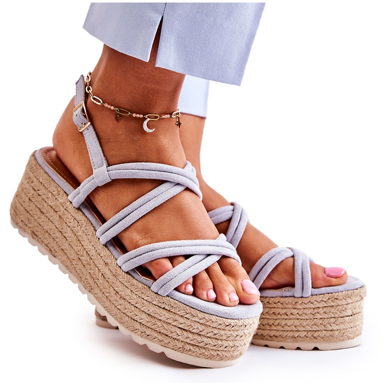 PS1 Sandals On The Blue Braided Platform Crazy In Love brown