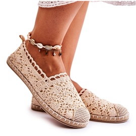 PH1 Women's Beige Openwork Espadrilles, Letisa