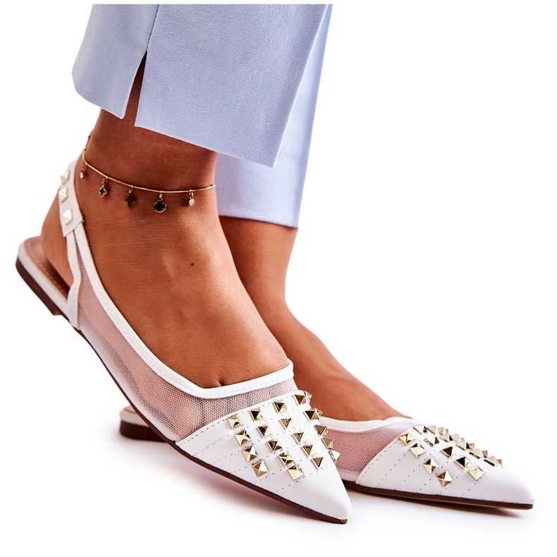 Women's Ballerinas With Studs White Kinley