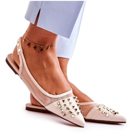 Women's Ballerinas With Studs Beige Kinley