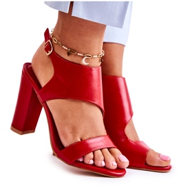 Red Maronni Scoop Neck Sandals