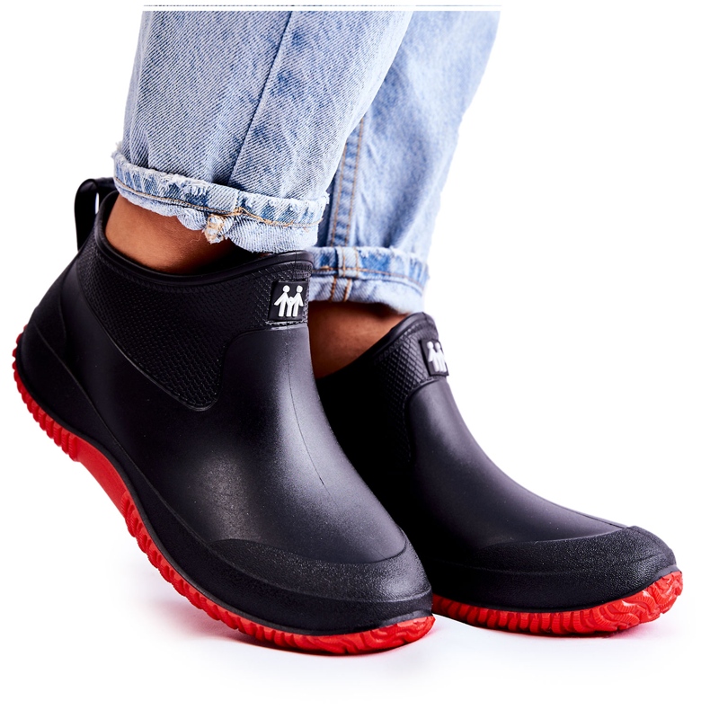 Women's Low Black and Red Galoshes Eldora