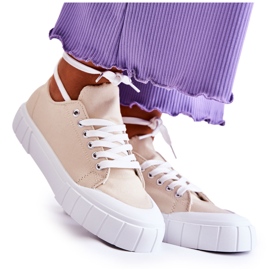 Women's Sneakers Beige Comes On the Platform