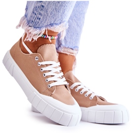 Women's Sneakers On The Platform Brown Comes
