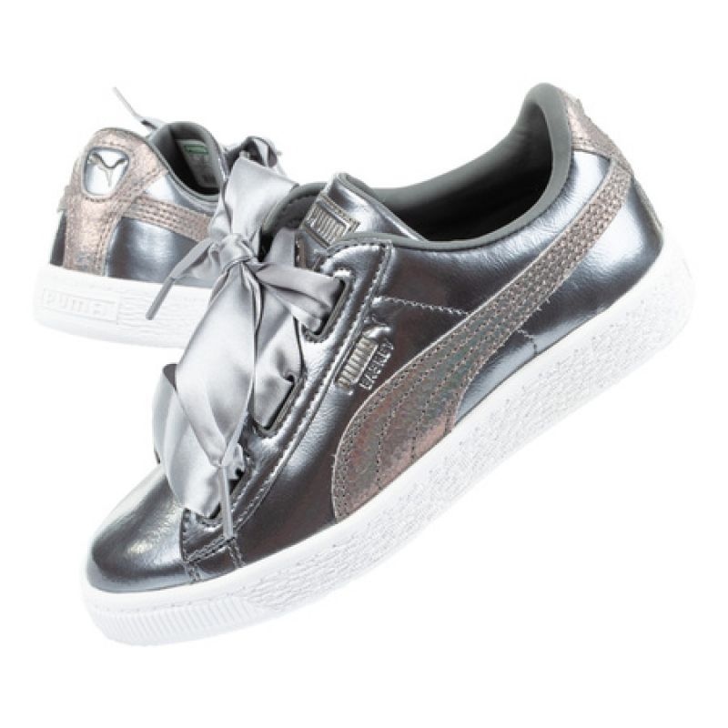 violencia suerte Escuela primaria Puma Basket Heart Lunar Jr 365994 01 shoes silver - KeeShoes