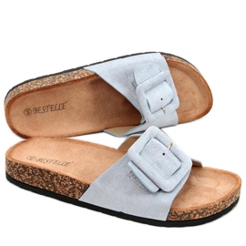 Priya Blue cork sole slippers Priya Blue cork sole slippers