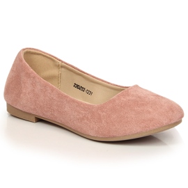 Girls' ballerinas eco suede pink eVento Girls' ballerinas eco suede pink eVento
