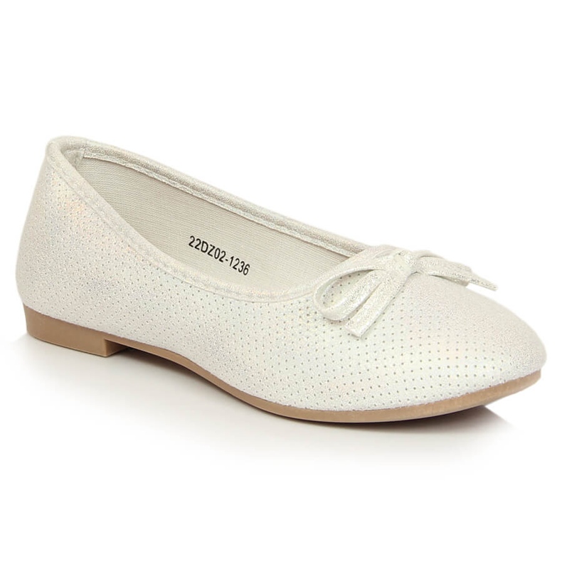 Girls' ballerinas with a white bow eVento multicolored