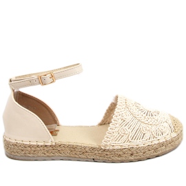 Jasmine Beige openwork espadrilles
