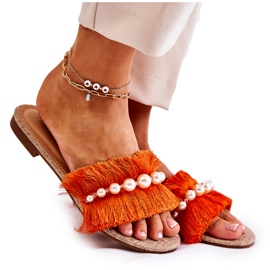 PG2 Women's Slippers With Decorative Orange Ramisa Belt