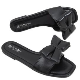 Mili Black slippers with a bow