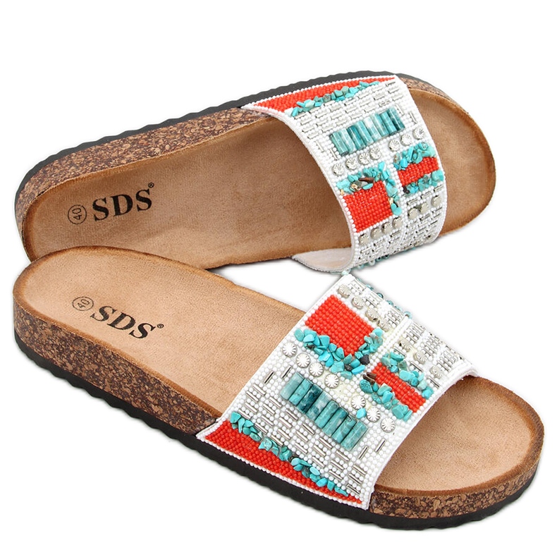 PA1 Taida White cork slippers