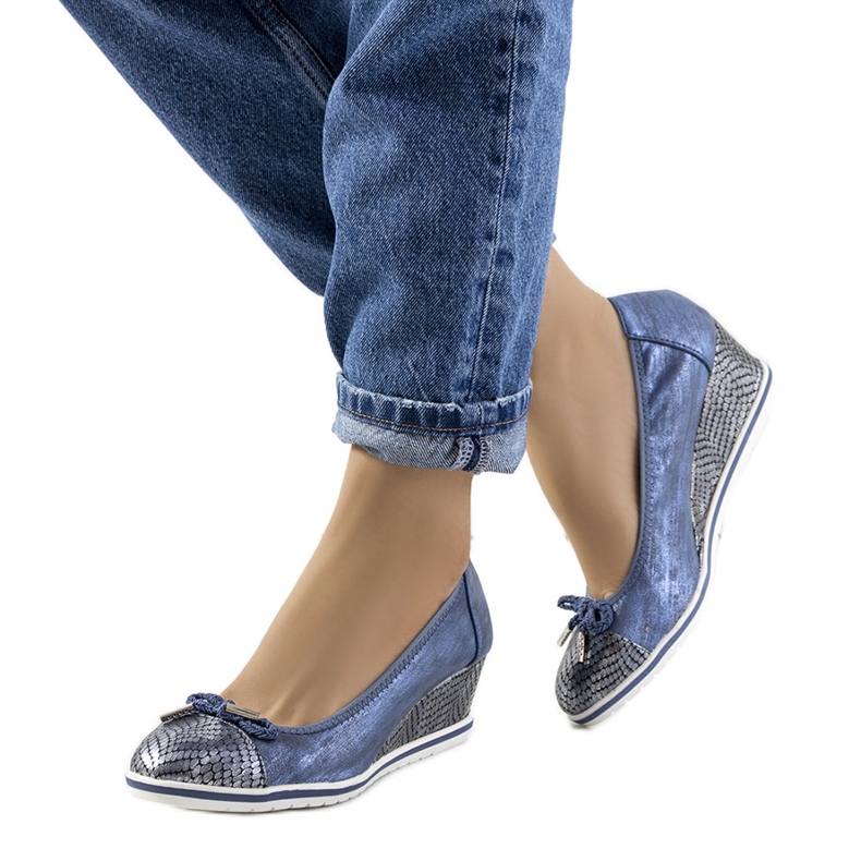 Blue wedge sneakers Blance
