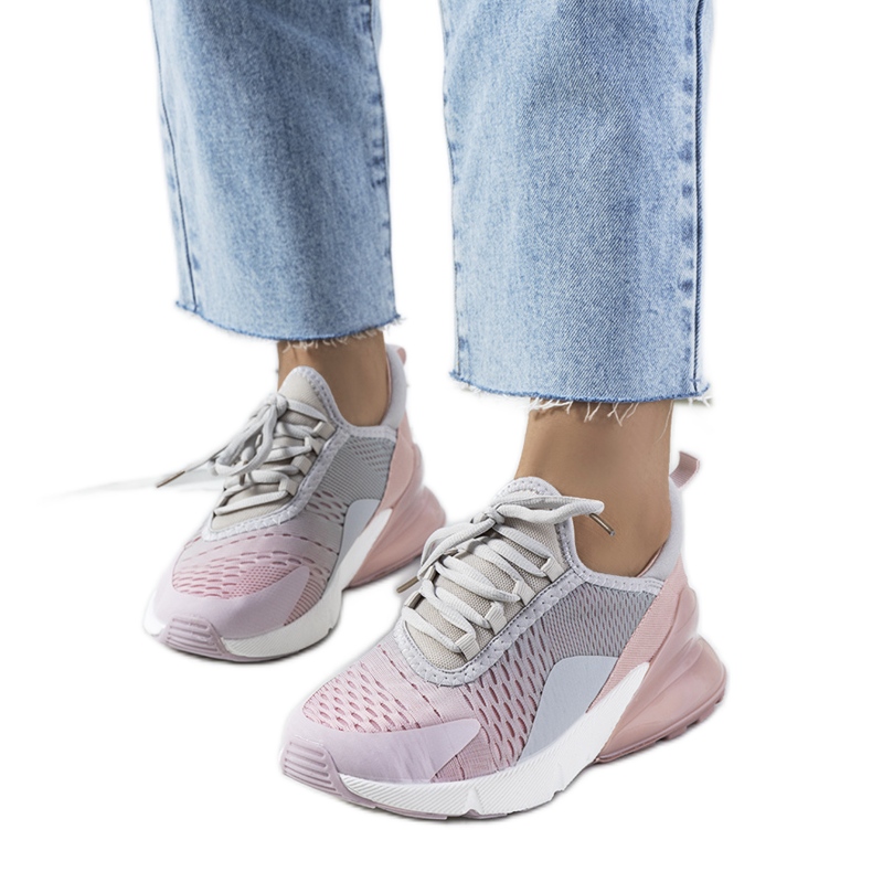 Gray sports sneakers from Glaner pink grey