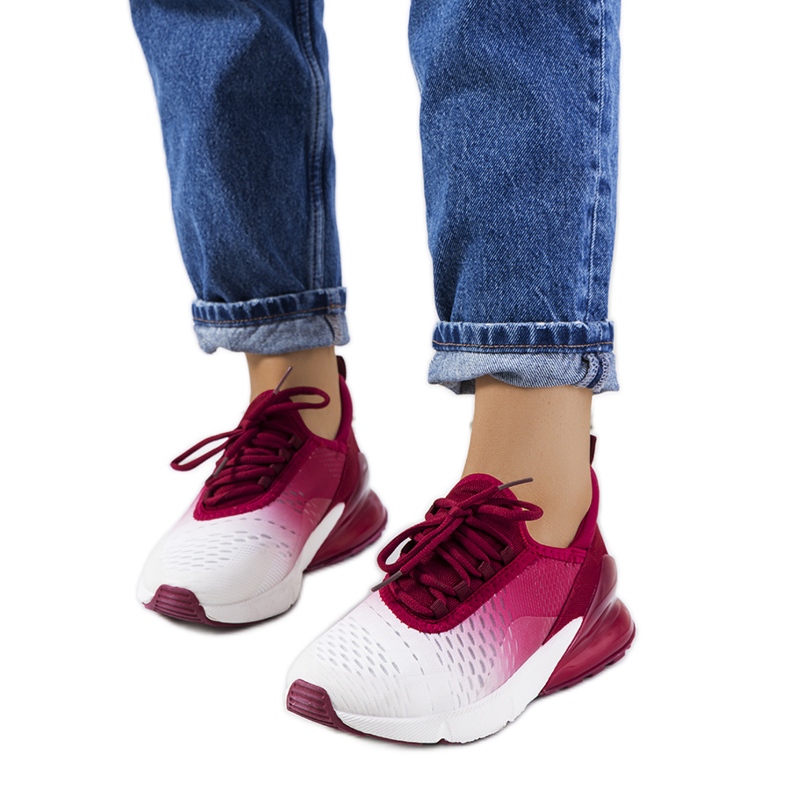 Glaner burgundy sports sneakers white