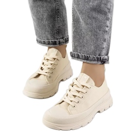 Beige sneakers with a thick Beat sole
