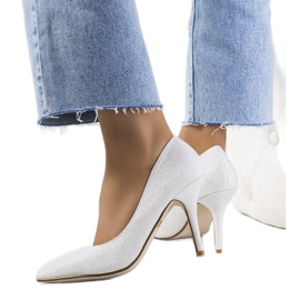 Shiny white Macerra heels Shiny white Macerra heels