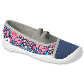Befado children's shoes 116Y303 navy blue pink Befado children's shoes 116Y303 navy blue pink