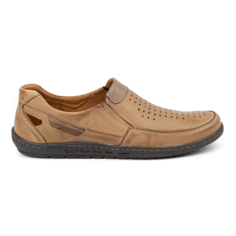 Olivier Men's leather loafers for summer 602 beige Olivier Men's leather loafers for summer 602 beige