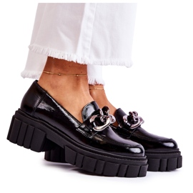 Women's Loafers Leather Loafers Black Laura Messi 2339 Women's Loafers Leather Loafers Black Laura Messi 2339