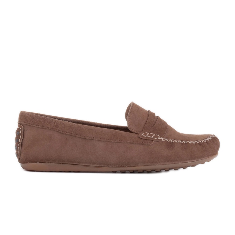 Marco Shoes Classic loafers made of soft suede brown