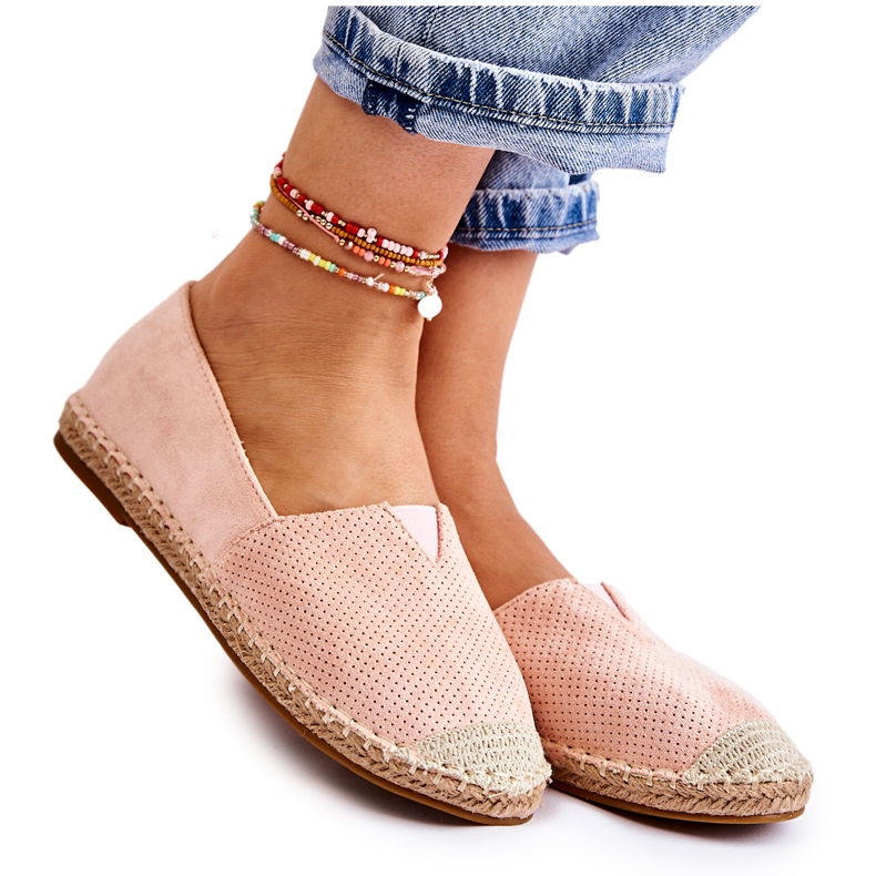 PG1 Women's Slip-on Suede Espadrilles Nude Corry pink