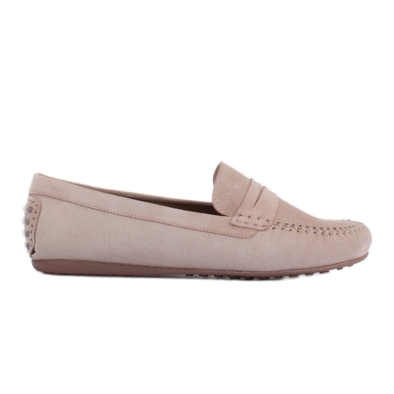 Marco Shoes Classic loafers made of soft suede beige