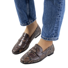 Brown Snakes loafers