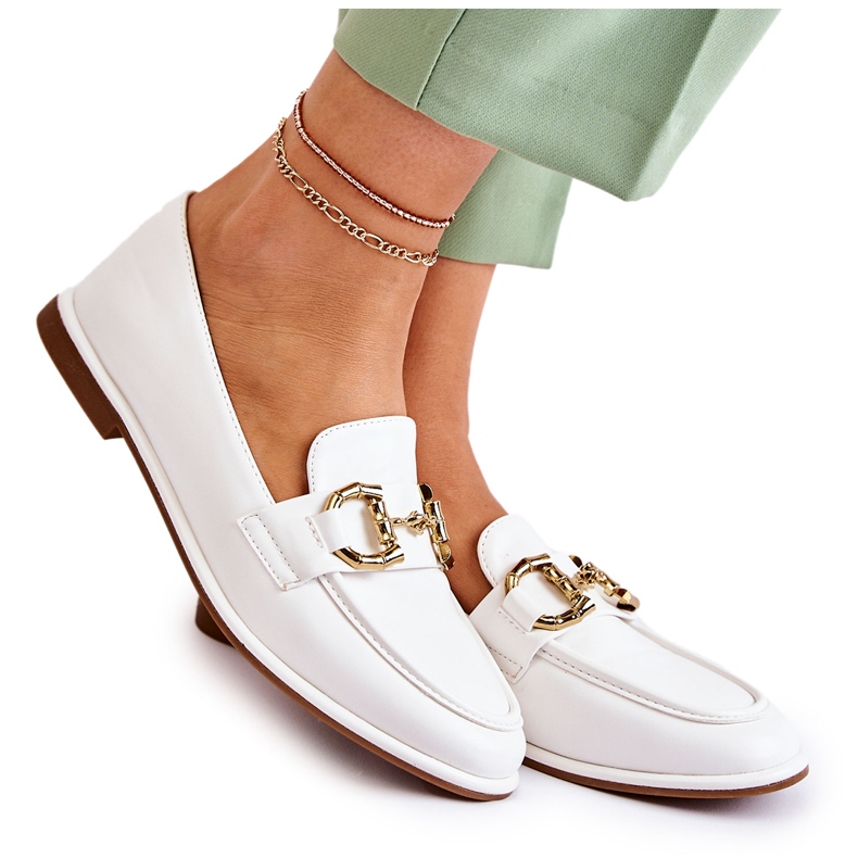 WS1 Women's White Coriso loafers