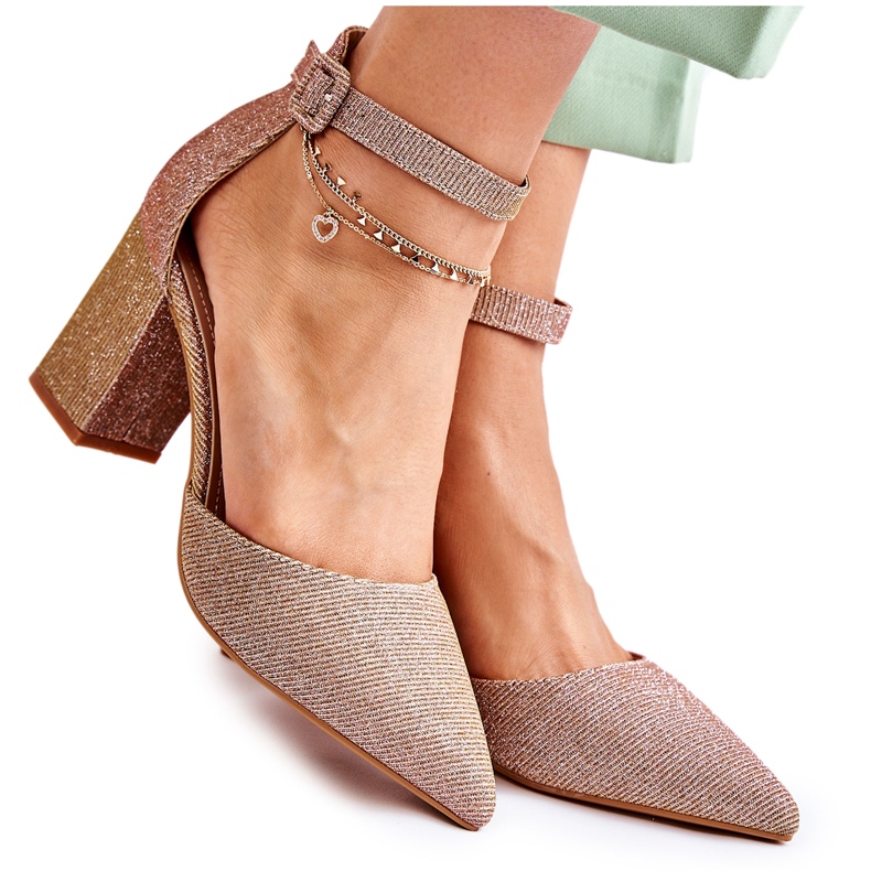 WS1 Shiny Pumps On A Bar Dark gold Amira golden