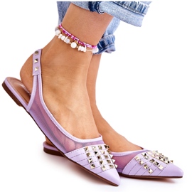 Women's Ballerinas With Studs Violet Kinley purple