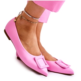 WS1 Leather Ballerinas With Pink Simone Spitz Ornament
