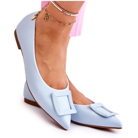 WS1 Leather Ballerinas With Blue Simone Spitz Ornament WS1 Leather Ballerinas With Blue Simone Spitz Ornament