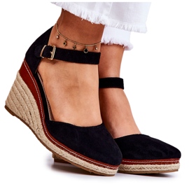 PS1 Women's Black Espadrilles On Wedges Tamarill